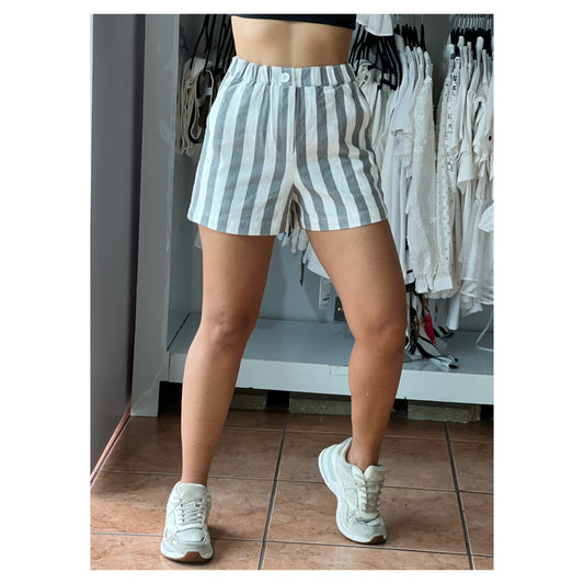 Elastic Waist Grey Shorts