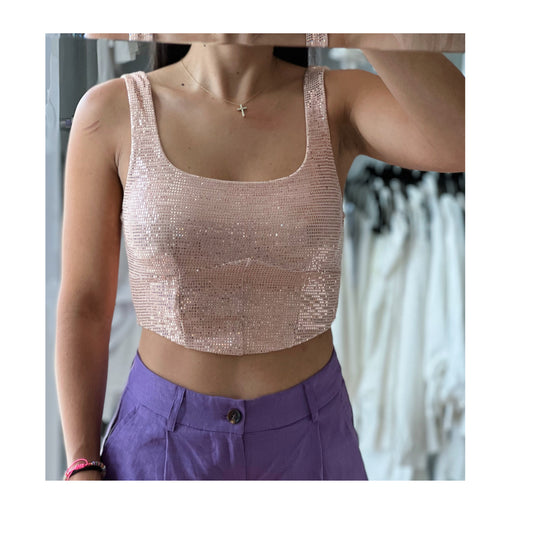 Blush Rose Gold Crop Top