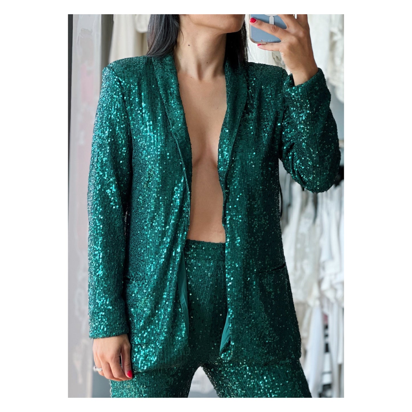 Green Sequin Blazer